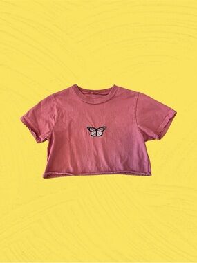 John Galt Cropped Butterfly Tee